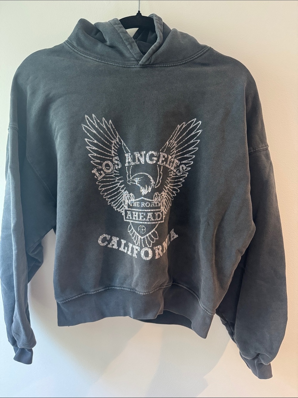 Anine Bing Vintage Black Graphic Hoodie with Eagle 'California' Print - Picture 3 of 3